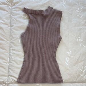 Sleeveless Ribbed Knit Top